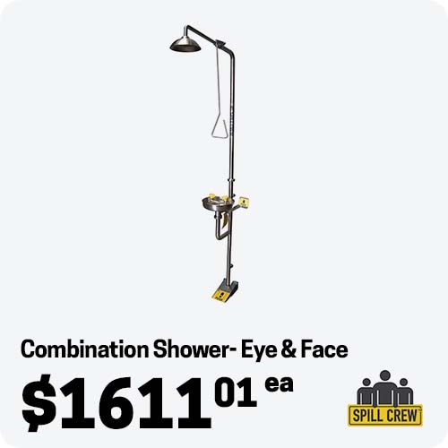 Spill Crew Combination Shower with Eye/face wash, Bowl & Treadle- Marine Grade 316 Stainless Steel